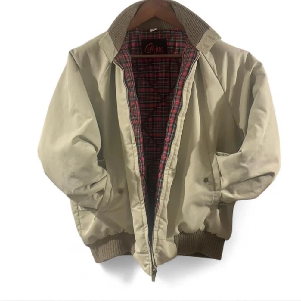 Vintage Tan Bomber Jacket Size Men’s Large
